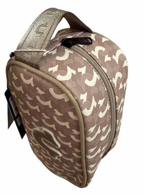 🤎True Religion Tan & Cream Signature Logo Toiletry Kit w/ 2 Travel Bottles